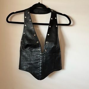 PRINCESS POLLY leather halter corset size 6